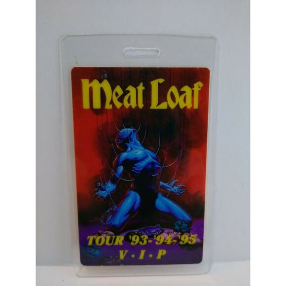 Meat Loaf Vintage Original Laminated Backstage Pass VIP Concert Tour 1993-1995 - Picture 3 of 4
